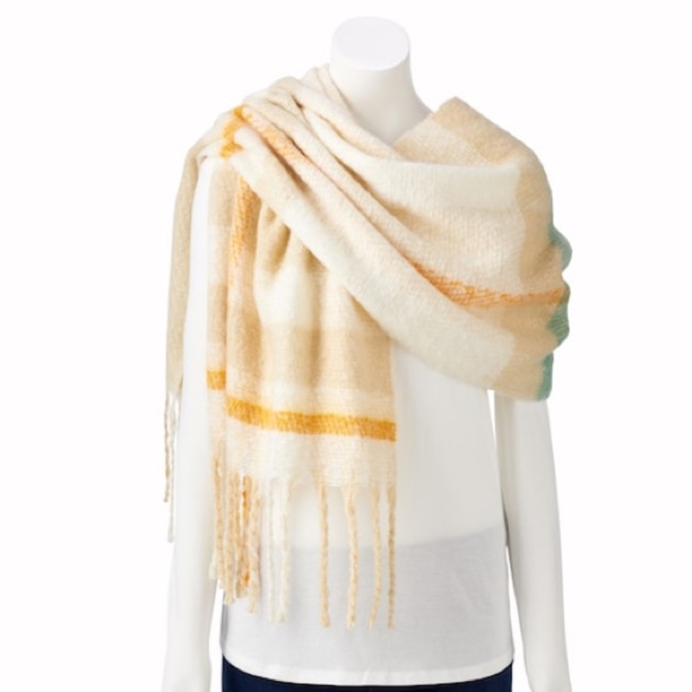 Lauren Conrad Plaid Blanket Scarf - Picture 1 of 4